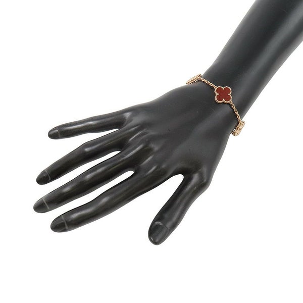 ヴァンクリーフ＆アーペル ブレスレット ヴィンテージ アルハンブラ ブレスレット 5モチーフ カーネリアン ギヨシェ K18PG VCARP7RP00