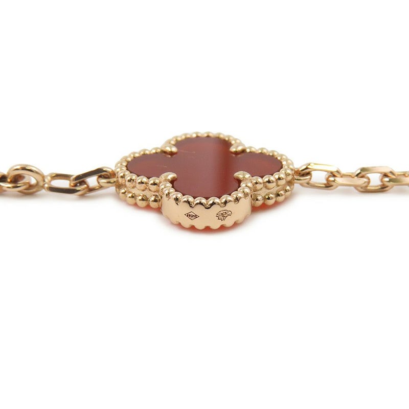 ヴァンクリーフ＆アーペル ブレスレット ヴィンテージ アルハンブラ ブレスレット 5モチーフ カーネリアン ギヨシェ K18PG VCARP7RP00