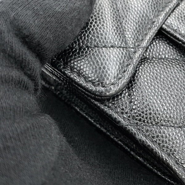 シャネル ミニチェーンウォレット カードケース マトラッセ ココマーク キャビアスキン AP0238 CHANEL 財布 黒