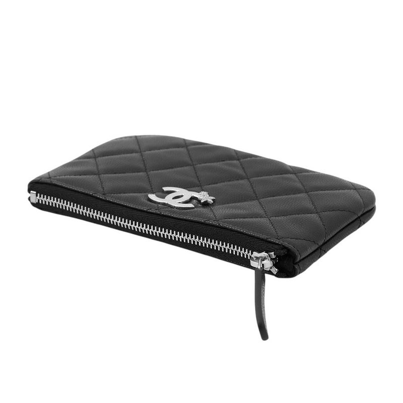 シャネル ミニポーチ マトラッセ スター ココマーク ソフトキャビアスキン AP4811 CHANEL コインケース 小銭入れ 黒