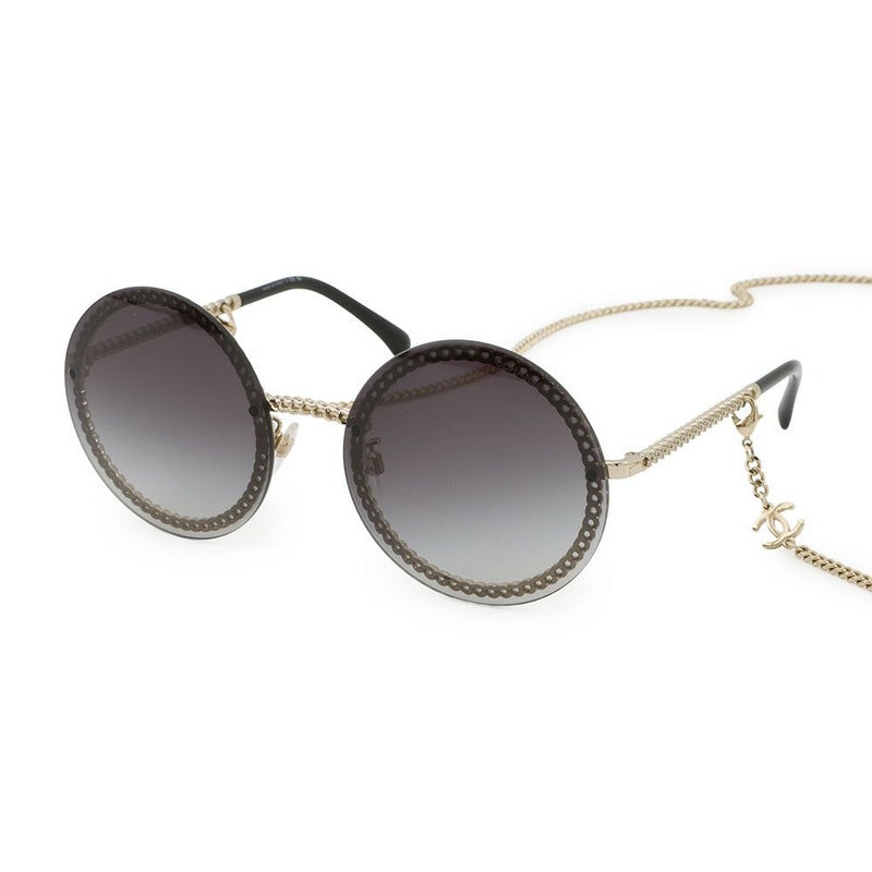 シャネル サングラス ラウンド シェイプ アイウェア 4245 CHANEL チェーン 黒