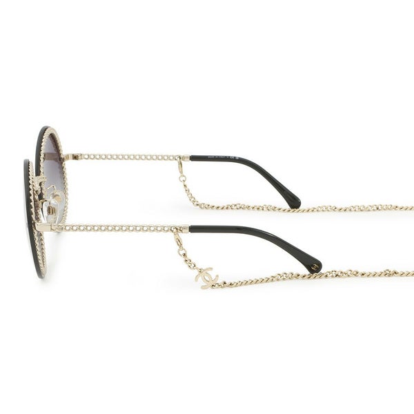 シャネル サングラス ラウンド シェイプ アイウェア 4245 CHANEL チェーン 黒