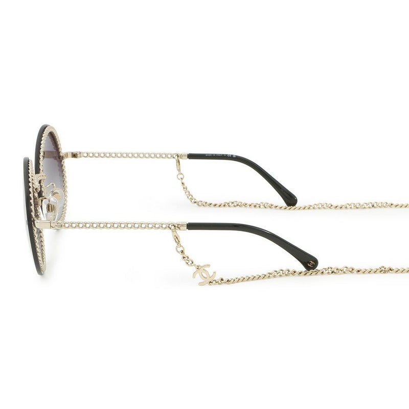 シャネル サングラス ラウンド シェイプ アイウェア 4245 CHANEL チェーン 黒