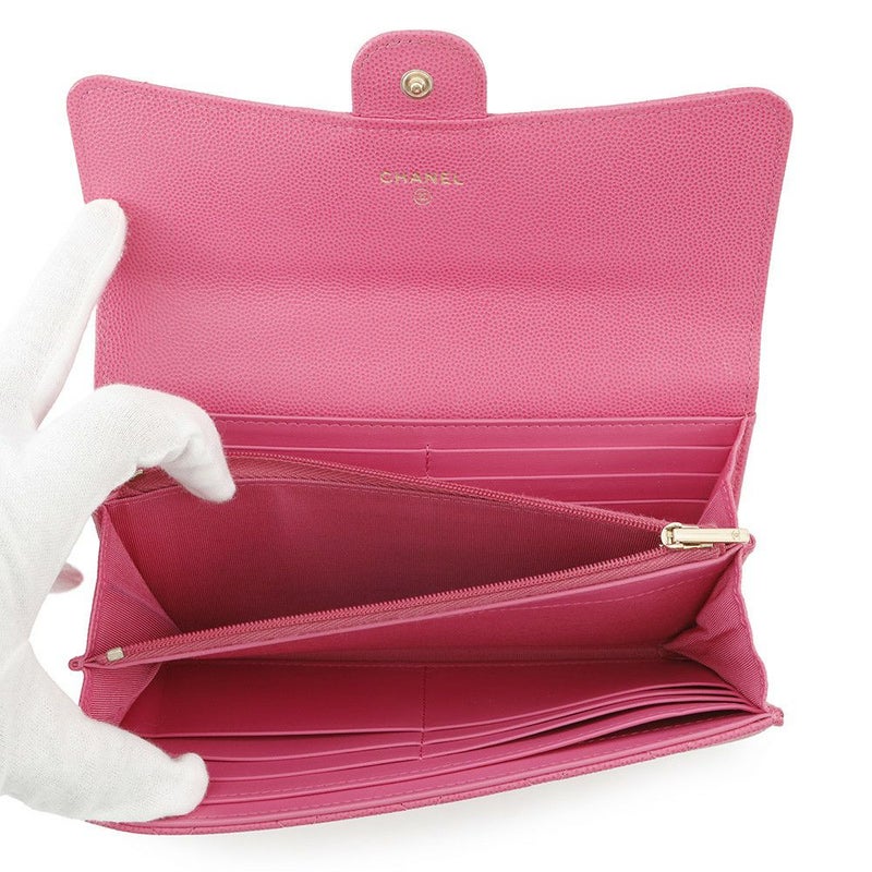 シャネル 長財布 マトラッセ ココマーク クラシック ロング フラップ ウォレット キャビアスキン AP0241 CHANEL