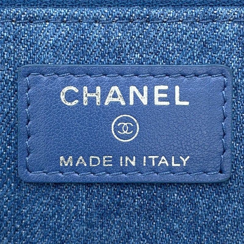 シャネル チェーンウォレット マトラッセ ココマーク デニム A33814 CHANEL 財布