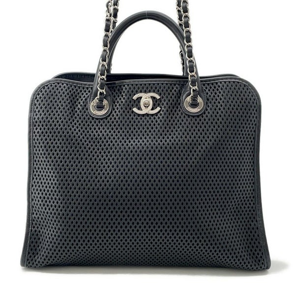シャネル トートバッグ フレンチリビエラ A67654 2way メッシュ 黒