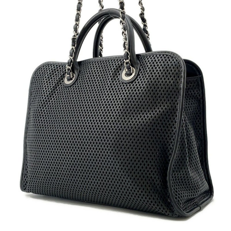 シャネル トートバッグ フレンチリビエラ A67654 2way メッシュ 黒