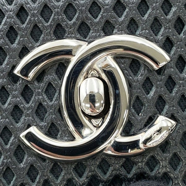 シャネル トートバッグ フレンチリビエラ A67654 2way メッシュ 黒