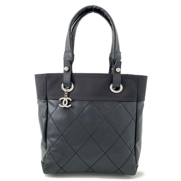 シャネル トートバッグ パリビアリッツトートPM マトラッセ ココマーク A34208 CHANEL 黒