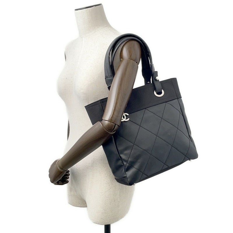 シャネル トートバッグ パリビアリッツトートPM マトラッセ ココマーク A34208 CHANEL 黒