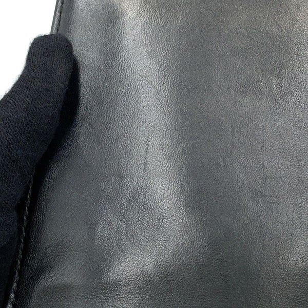 シャネル チェーンショルダーバッグ ボーイシャネル レザー ファー CHANEL 黒