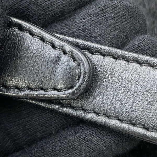 シャネル チェーンショルダーバッグ ボーイシャネル レザー ファー CHANEL 黒