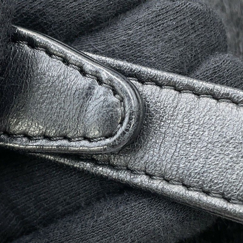 シャネル チェーンショルダーバッグ ボーイシャネル レザー ファー CHANEL 黒