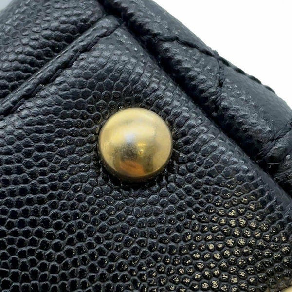 シャネル ハンドバッグ ココマーク トップハンドル XXS キャビアスキン AS2215 2wayショルダー ココハンドル 黒