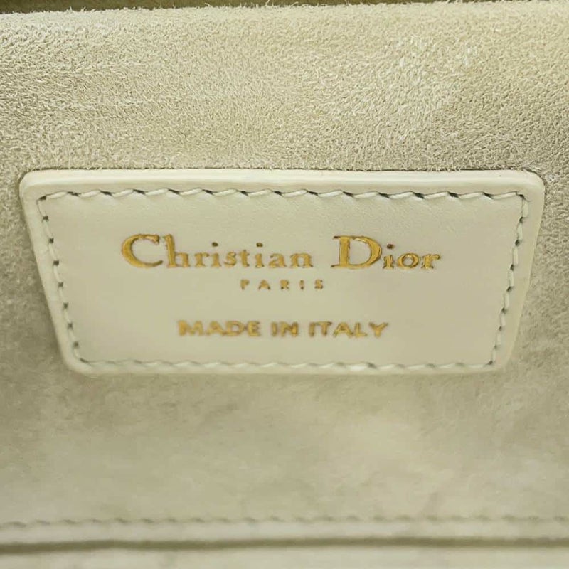 クリスチャン・ディオール ハンドバッグ レディDジョイ ラムスキン ミディアム M0540ONGE 2WAYショルダー 白