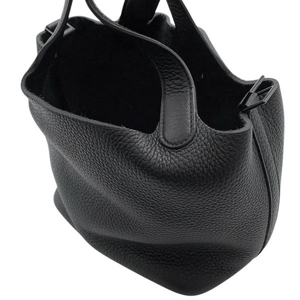 エルメス ハンドバッグ ピコタンロックPM モノクローム ブラック/ブラック金具 トリヨンクレマンス U刻印 黒