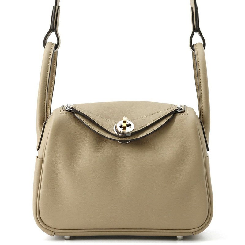 エルメス ハンドバッグ リンディ ミニ プシエール/エレクトラム金具 スイフト K刻印 2wayショルダー