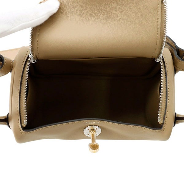 エルメス ハンドバッグ リンディ ミニ プシエール/エレクトラム金具 スイフト K刻印 2wayショルダー