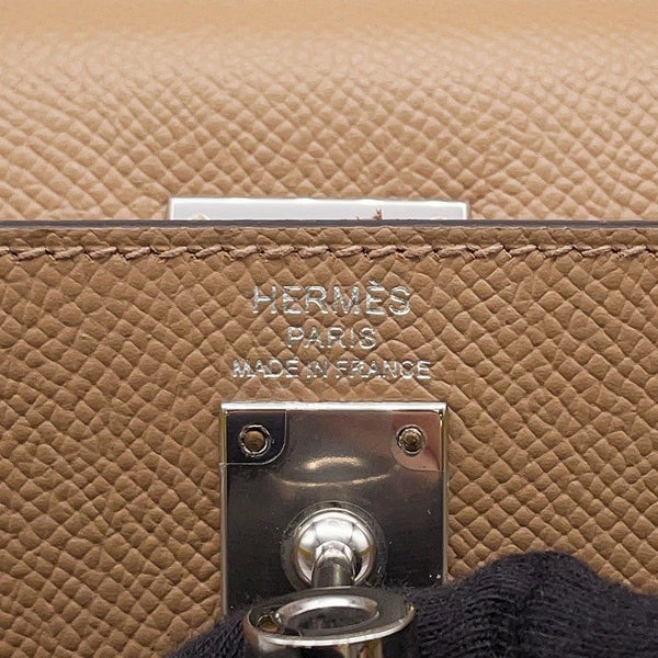 エルメス ケリー25 外縫いトリコロール チャイ/モーヴシルベストル/ライム/シルバー金具 エプソン U刻印 2wayショルダー