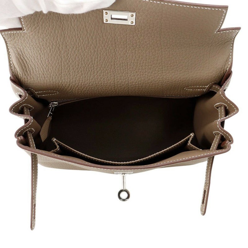 エルメス ハンドバッグ ケリー25 内縫い エトゥープ/シルバー金具 トゴ K刻印 2wayショルダー