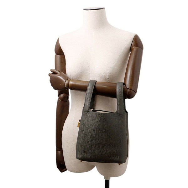 エルメス ハンドバッグ ピコタンロックPM ダークブロンズ/ゴールド金具 トリヨンクレマンス K刻印