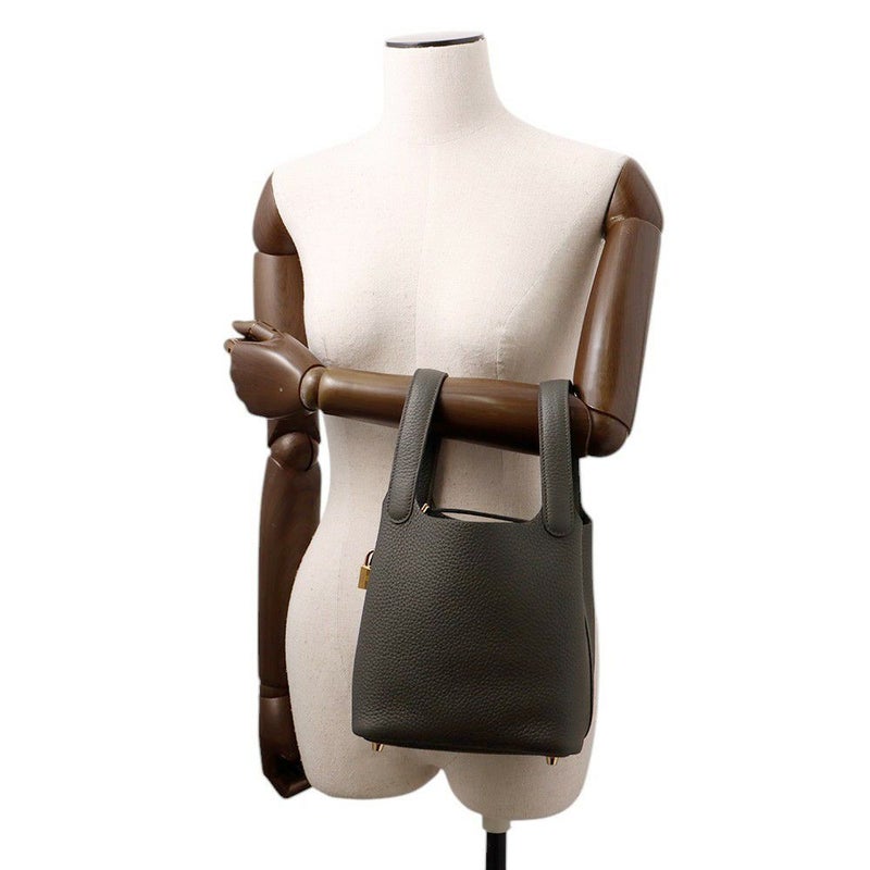 エルメス ハンドバッグ ピコタンロックPM ダークブロンズ/ゴールド金具 トリヨンクレマンス K刻印