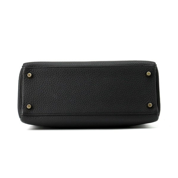 エルメス ハンドバッグ ケリー28 内縫い ブラック/ゴールド金具 トゴ □Q刻印 2wayショルダー 黒