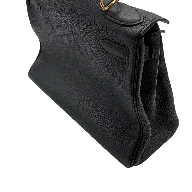 エルメス ハンドバッグ ケリー28 内縫い ブラック/ゴールド金具 トゴ □Q刻印 2wayショルダー 黒