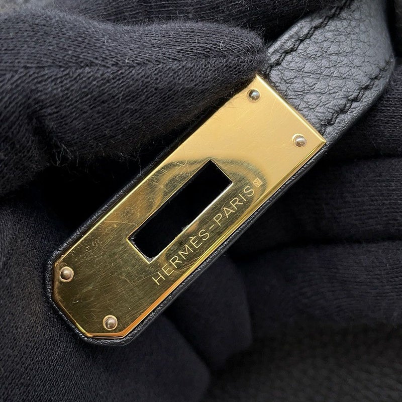 エルメス ハンドバッグ ケリー28 内縫い ブラック/ゴールド金具 トゴ □Q刻印 2wayショルダー 黒