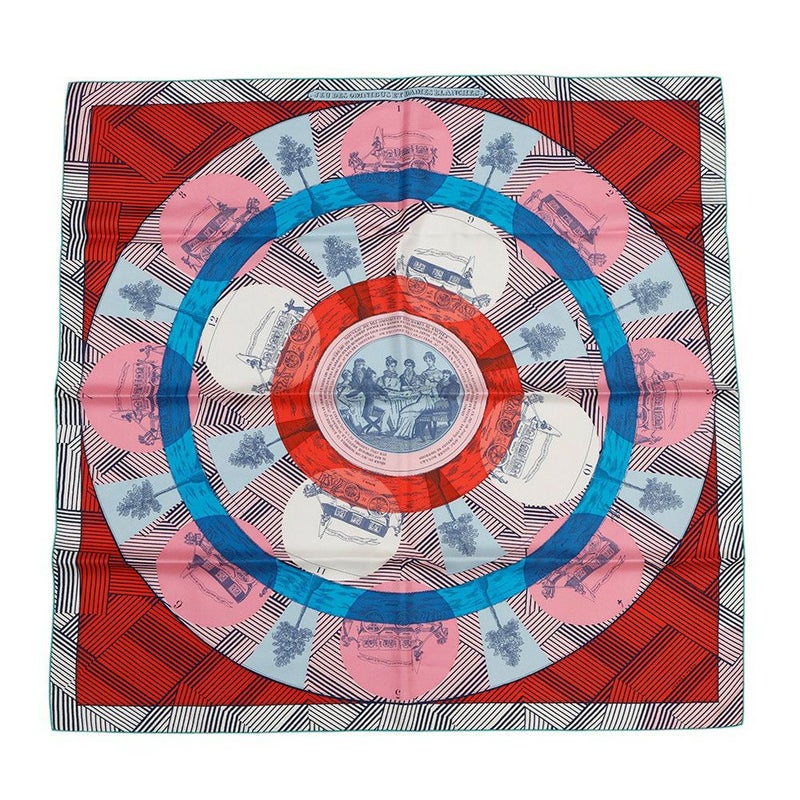 エルメス スカーフ カレ90 オムニバスと白い貴婦人のゲーム  Jeu des omnibus et damesBlanches  HERMES シルク 2024春夏