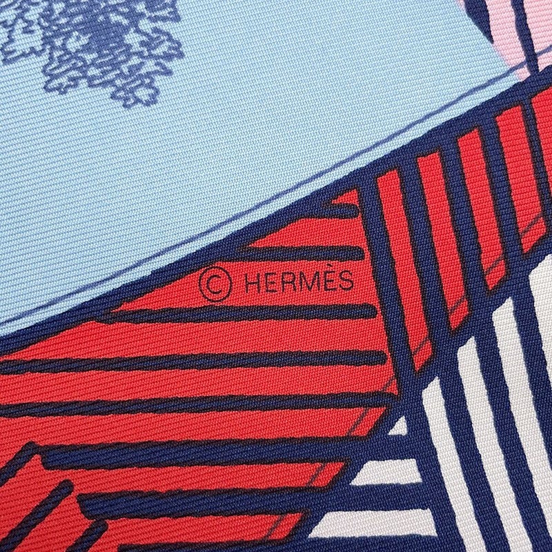 エルメス スカーフ カレ90 オムニバスと白い貴婦人のゲーム  Jeu des omnibus et damesBlanches  HERMES シルク 2024春夏