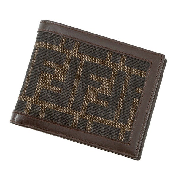 フェンディ 二つ折り財布 ズッカ柄 キャンバス レザー FENDI