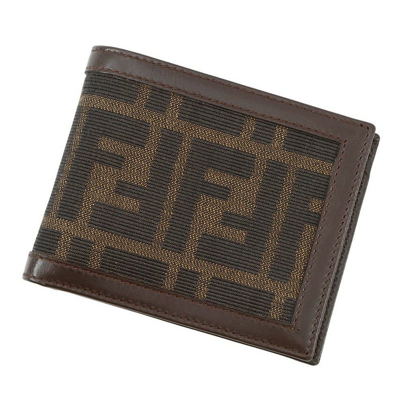 フェンディ 二つ折り財布 ズッカ柄 キャンバス レザー FENDI