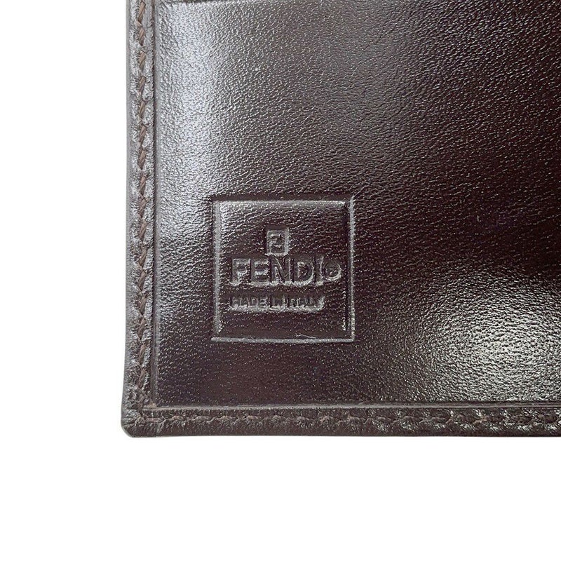 フェンディ 二つ折り財布 ズッカ柄 キャンバス レザー FENDI