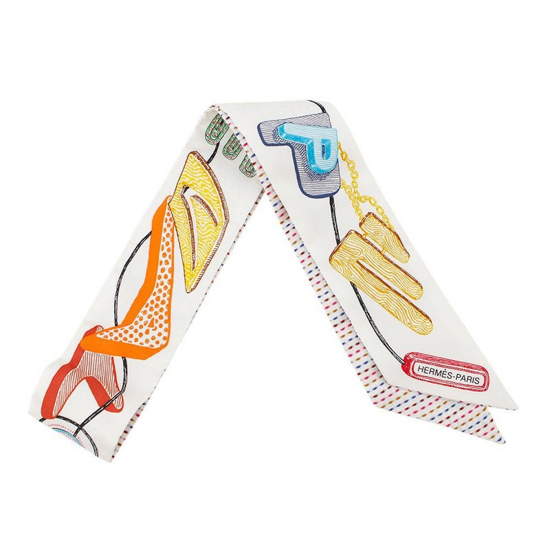 エルメス スカーフ ツイリー シュヴァロスコープ ネオン ポワンティエ 刺繍 シルク HERMES 2023春夏