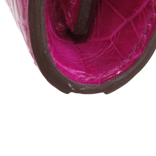 エルメス 長財布 ケリーウォレット ロング ローズシェヘラザード/シルバー金具 アリゲーターシャイン C刻印 HERMES