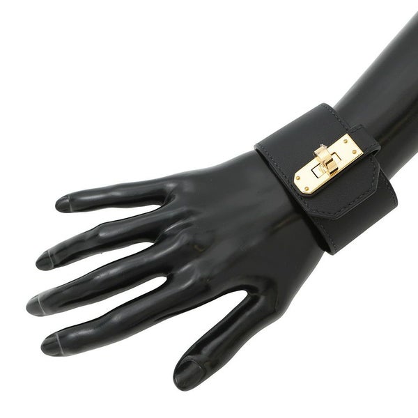 エルメス ブレスレット ケリーツイストGM ブラック/ゴールド金具 スイフト U刻印 サイズT3 黒