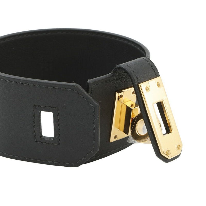 エルメス ブレスレット ケリーツイストGM ブラック/ゴールド金具 スイフト U刻印 サイズT3 黒