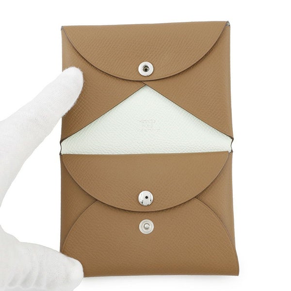 エルメス コインケース カルヴィ デュオ ヴェルソ ゴールド/ヴェールフィズ/シルバー金具 エプソン U刻印