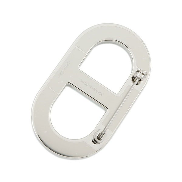 エルメス ブローチ シェーヌダンクル ブラック/シルバー金具 エプソン HERMES アクセサリー 黒