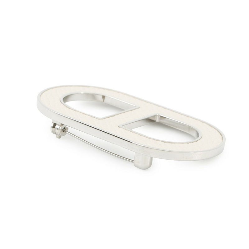 エルメス ブローチ シェーヌダンクル クレ/シルバー金具 エプソン HERMES アクセサリー