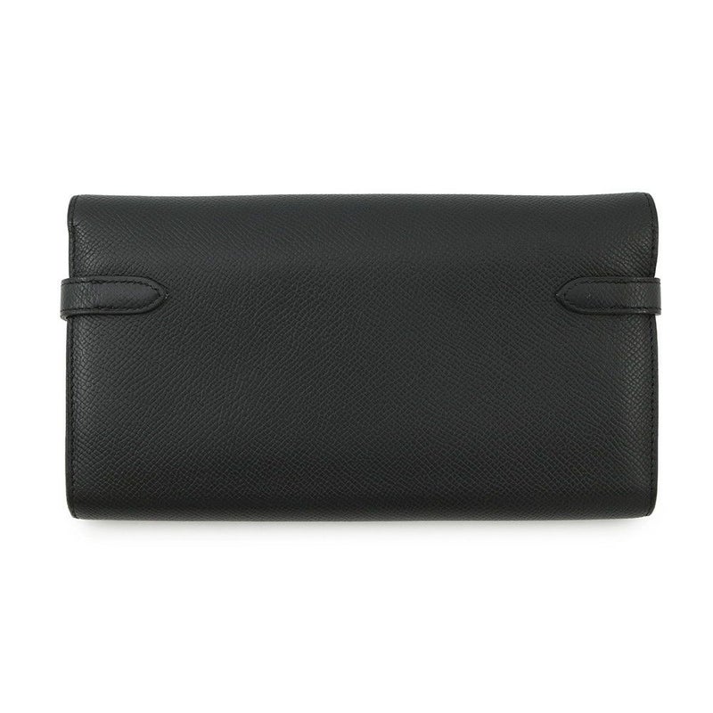 エルメス 長財布 ケリーウォレット ロング ブラック/シルバー金具 エプソン C刻印 HERMES 黒