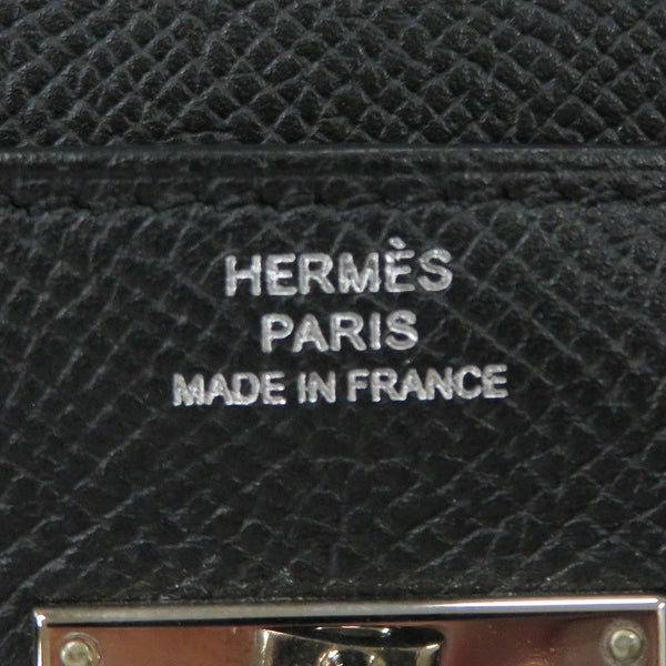 エルメス 長財布 ケリーウォレット ロング ブラック/シルバー金具 エプソン C刻印 HERMES 黒