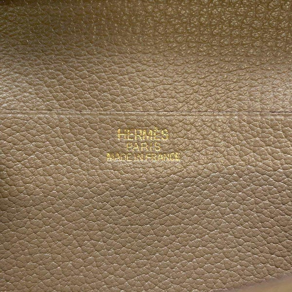 エルメス 長財布 ベアンクラシック エトゥープ/ゴールド金具 シェブルミゾル □J刻印