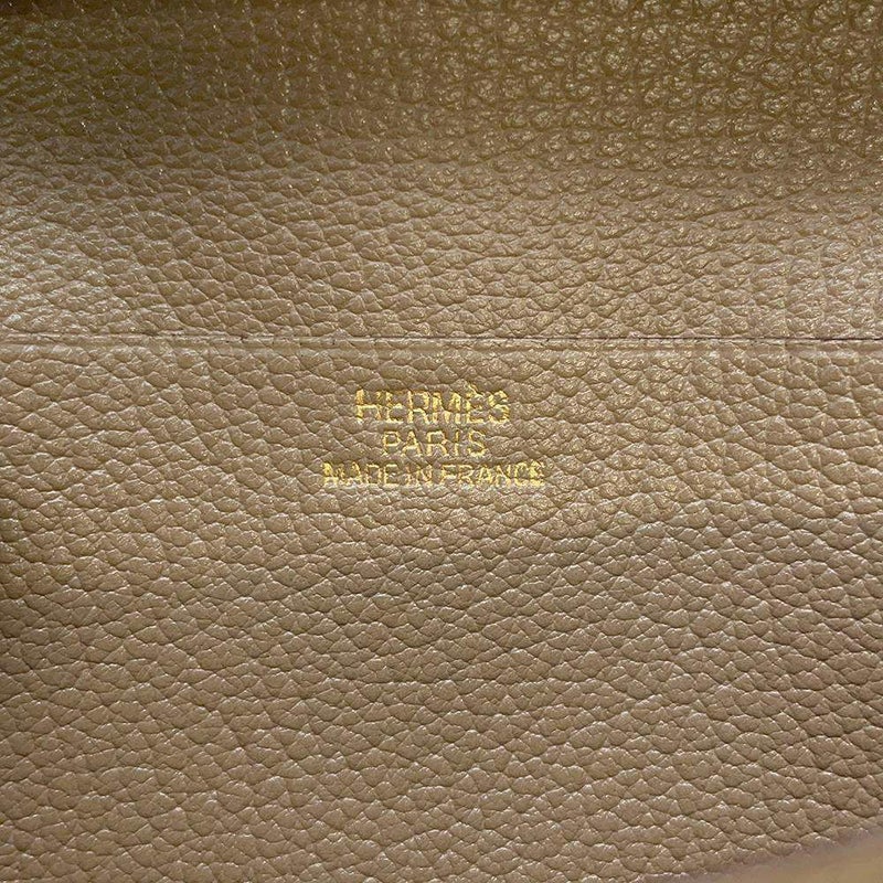 エルメス 長財布 ベアンクラシック エトゥープ/ゴールド金具 シェブルミゾル □J刻印