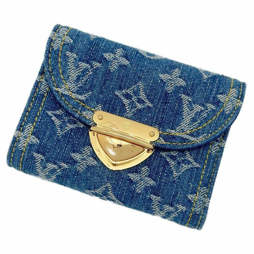 LOUIS VUITTON ルイヴィトン 三つ折り財布 モノグラム 財布 ルイヴィトン 三つ折り財布 モノグラム・デニム ポルトフォイユ