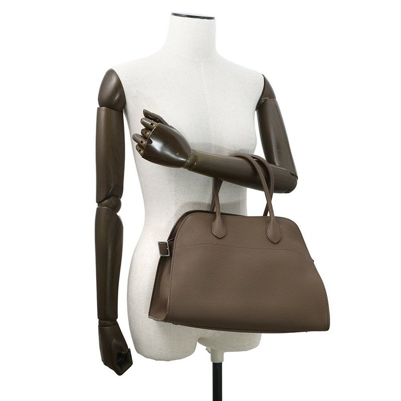 ザ ロウ ハンドバッグ ソフトマルゴー12 レザー W1586 THE ROW 2way ブラウン