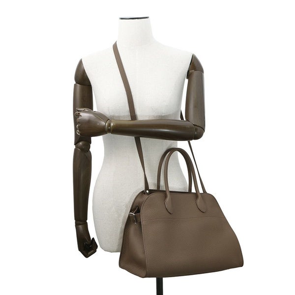 ザ ロウ ハンドバッグ ソフトマルゴー12 レザー W1586 THE ROW 2way ブラウン