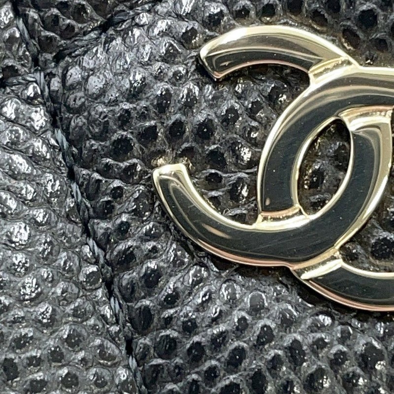 シャネル コインケース マトラッセ ココマーク キャビアスキン AP3179 フラグメント カードケース 黒