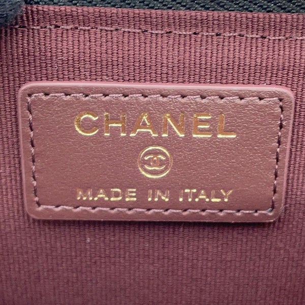 シャネル コインケース マトラッセ ココマーク キャビアスキン AP3179 フラグメント カードケース 黒